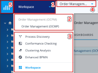 QPR ProcessAnalyzer navigation menu